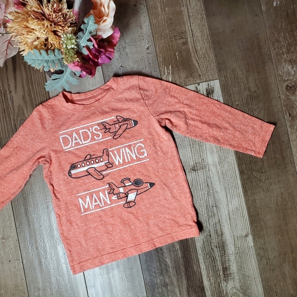 Jumping Beans The Softest Tee Orange Dad's Wing Man Long Sleeve Shirt Size 24m - Picture 1 of 7